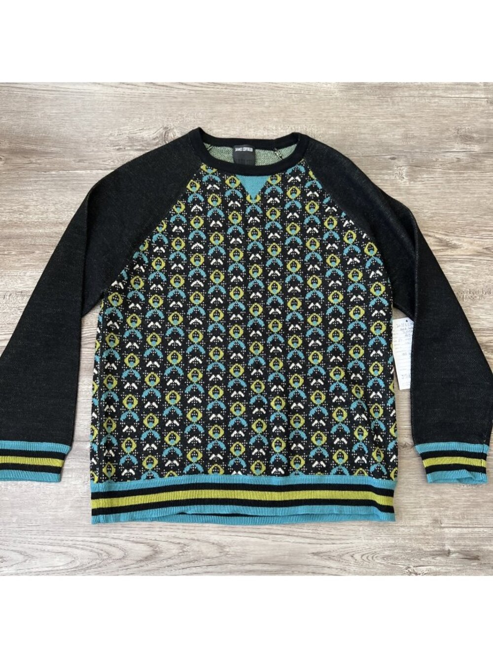 James Coviello Anna Sui SAMPLE Fair Isle Wool Sweater Womens S Geometric Knit